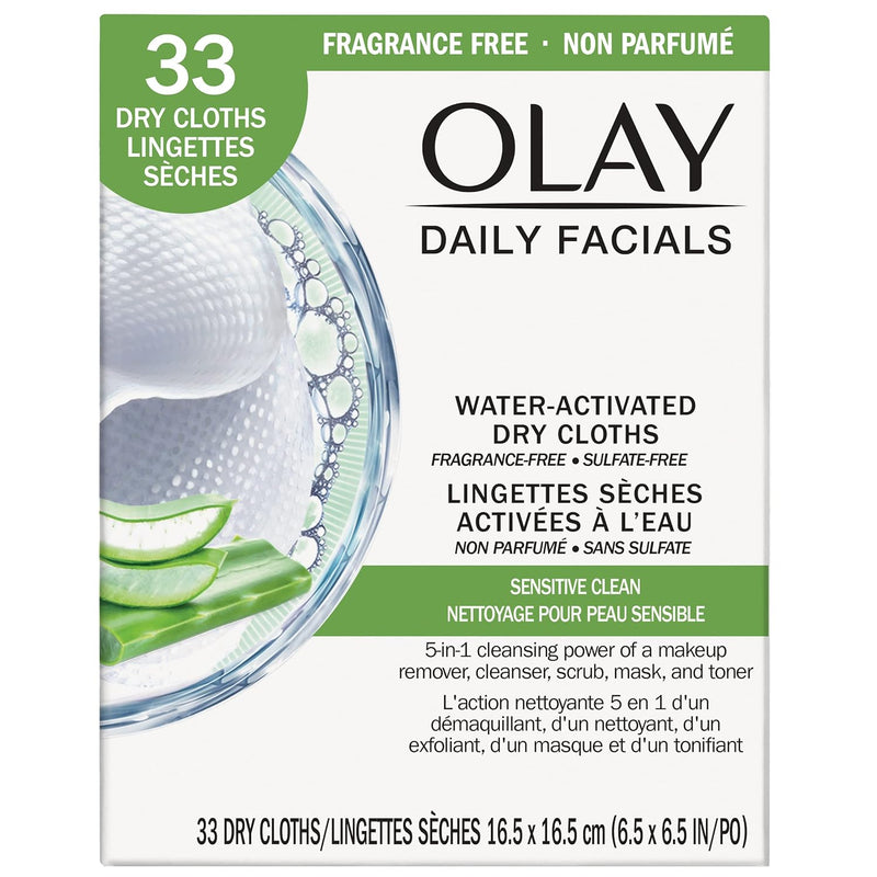 Olay Olay Sensitive 4-in-1 Daily Facial Cloths, 33 Count (2 Stück)