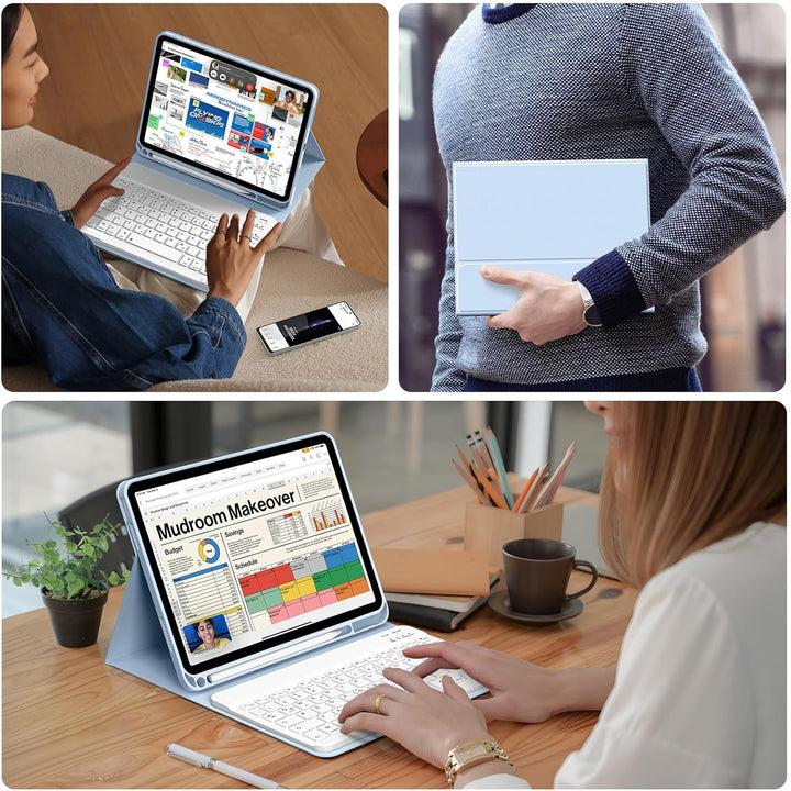 SZPSGC Hülle mit Tastatur für iPad A16 11. /10.Generation 11/10,9 Zoll 2025/2022, Magnetisches Anti-