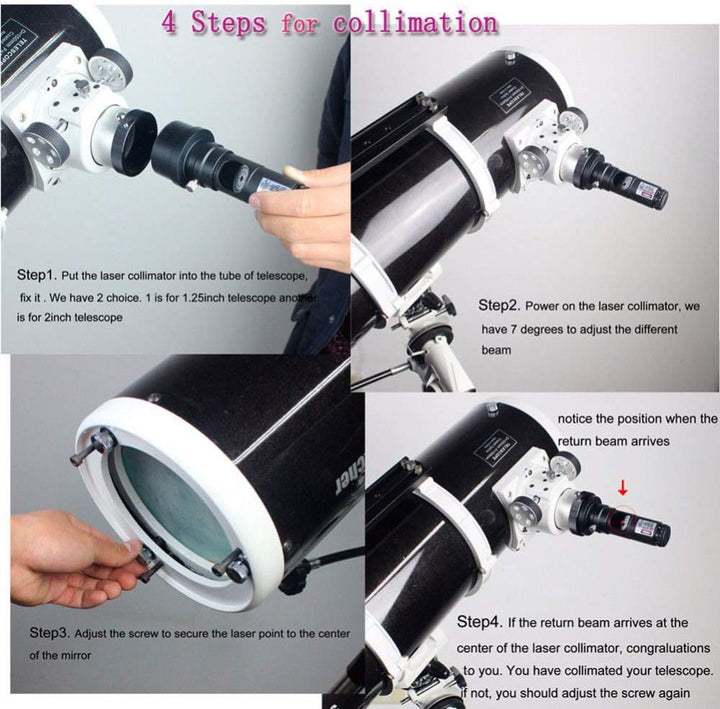 Teleskop-Laser-Kollimator 1,25 Zoll, Bysameyee Kalibrator mit 2 '' Adapter für Newton-Reflektor-Tele