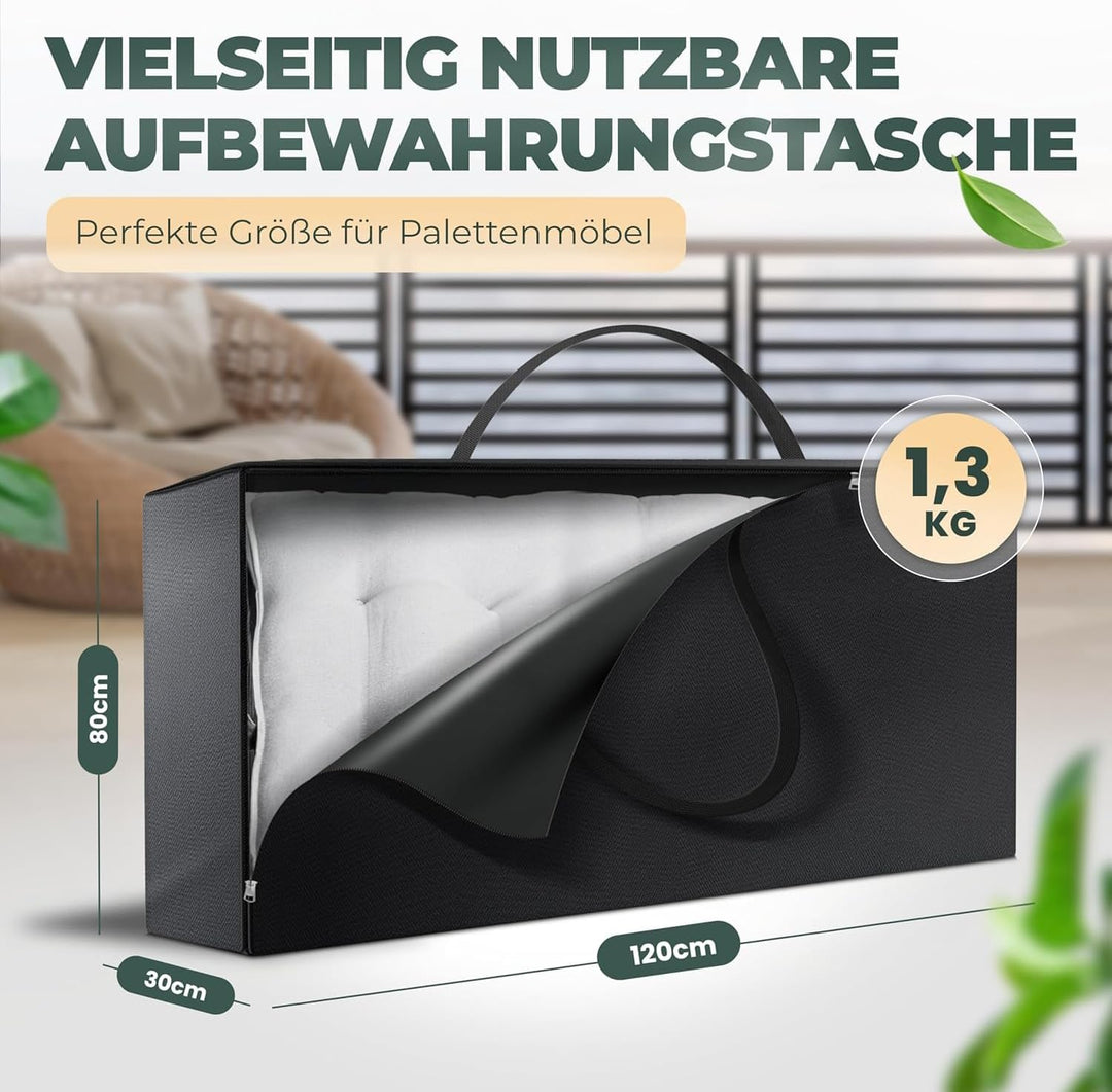 Celeko Home Palettenkissen Aufbewahrung 120 x 30 x 80 cm Aufbewahrungstasche XXL Oxford Polyester 60