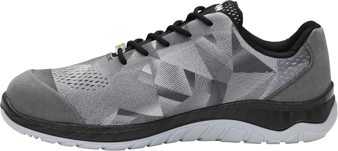 ELTEN Sicherheitsschuhe LANDON grey Low ESD S1, Herren, Textil, Stahlkappe, leicht, sportlich, Grau,