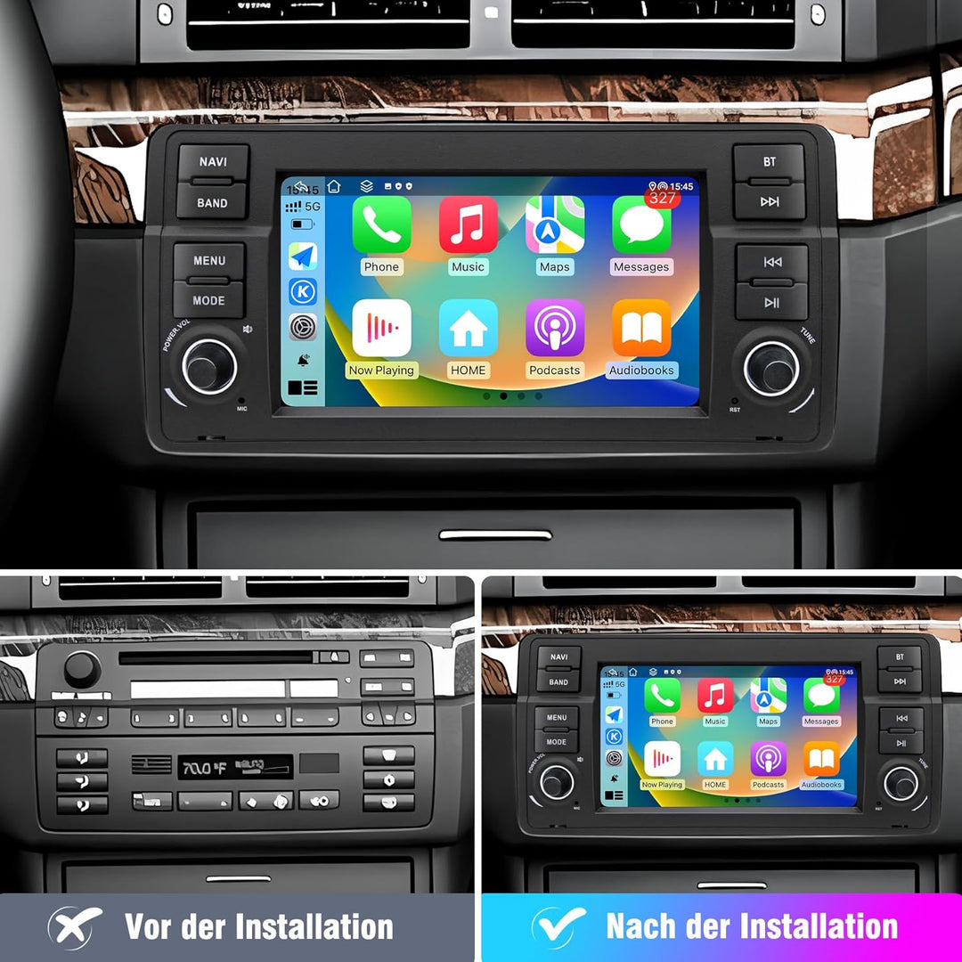 Autoradio für BMW E46 1999 2000 2001 2002 2003 2004, Android 12 2G+32G Radio mit GPS Navigation CarP