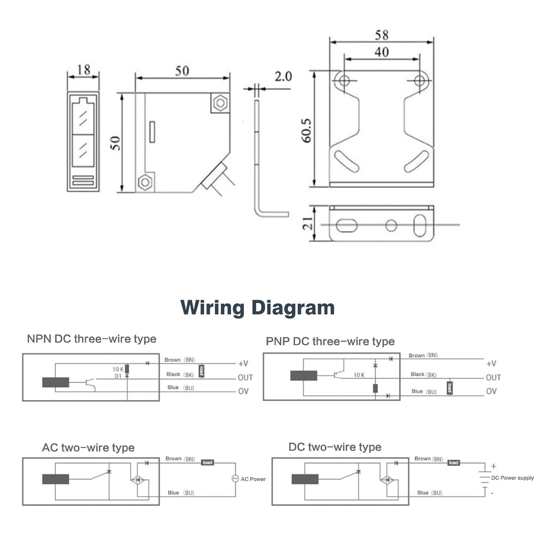 DEWIN Reflexions Lichtschranke, Reflexlichtschranke Photoelektrischer Induktionsschalter E3JK-R4M1 S