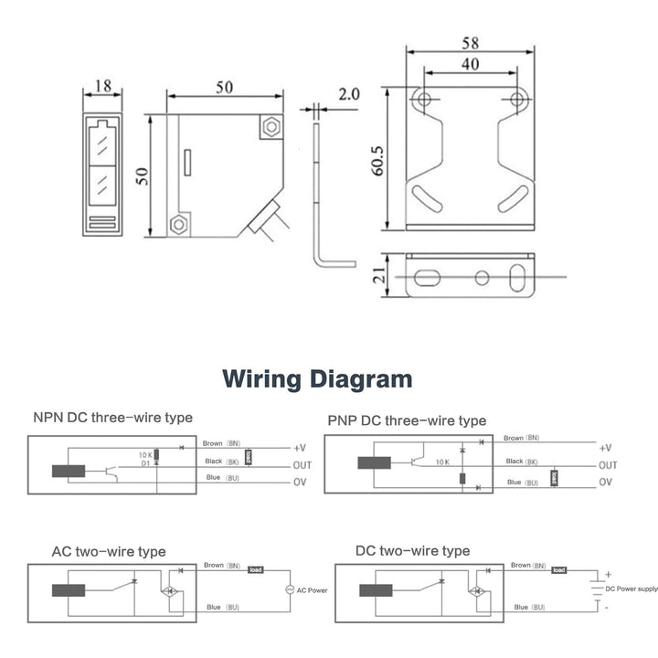 DEWIN Reflexions Lichtschranke, Reflexlichtschranke Photoelektrischer Induktionsschalter E3JK-R4M1 S
