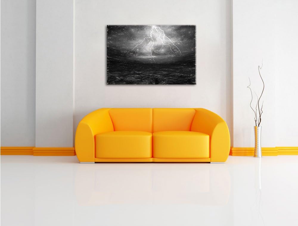 Pixxprint gewaltiges Gewitter als Leinwandbild/Grösse: 100x70 / Wandbild/Kunstdruck/fertig bespannt,