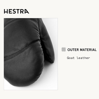 Hestra Winter-Skihandschuhe: Herren und Damen Leder-Box-Fäustlinge für kaltes Wetter Schwarz 10, Sch
