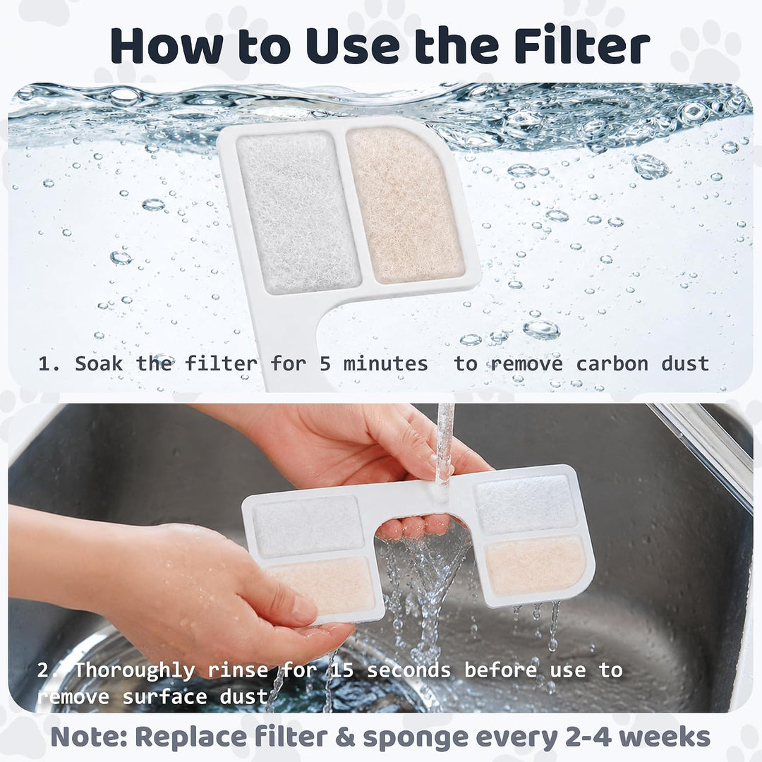 16 Stück Katzenbrunnen Filter kompatibel mit FEELNEEDY FN-W17 3,2 L, Ersatzfilter-Set inkl. 16 Aktiv