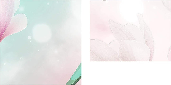 Runa Art Wandbild XXL Blumen Magnolien Wohnzimmer Schlafzimmer 200 x 80 cm Türkis 5 Teilig - Made in