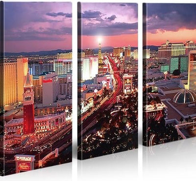 islandburner Bild Bilder auf Leinwand Las Vegas V2 XXL Poster Leinwandbild Wandbild Dekoartikel Wohn