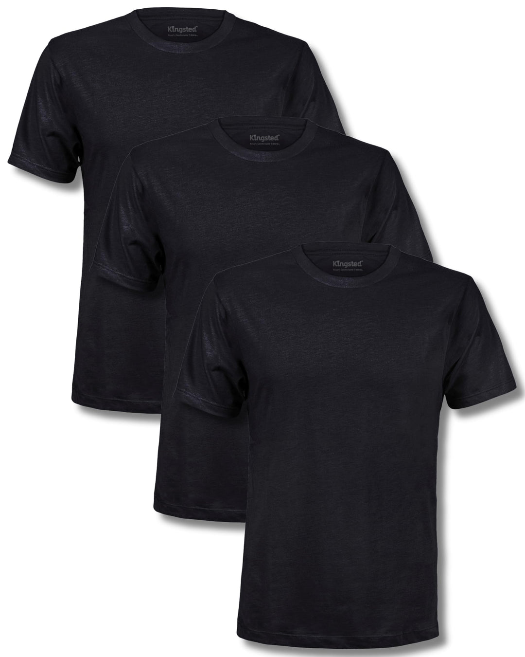 Kingsted Herren Klassische Einfarbige T-Shirt (4er Pack) L Black Pack, L Black Pack