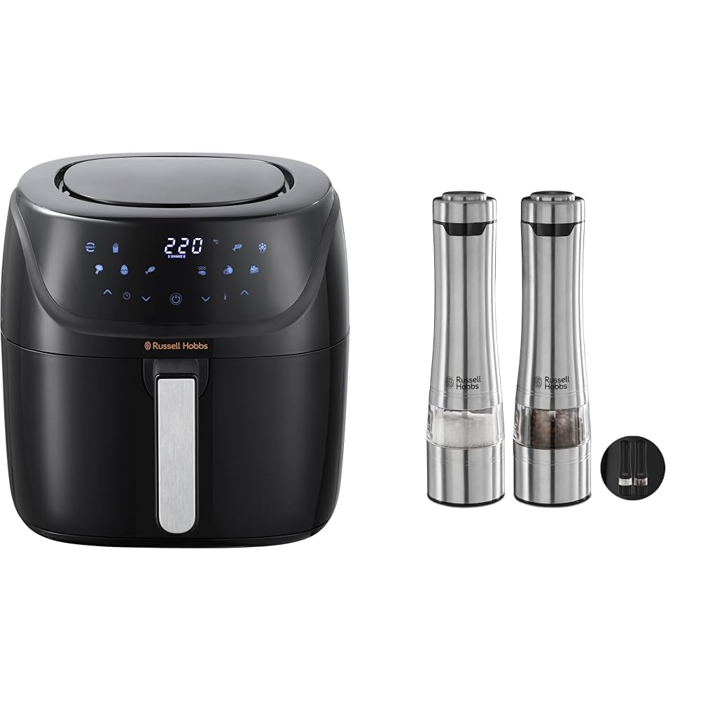 Bundle Set: Russell Hobbs Heissluftfritteuse XXL 8l [7 Kochfunktionen|10 Programme] AirFryer 27170-5