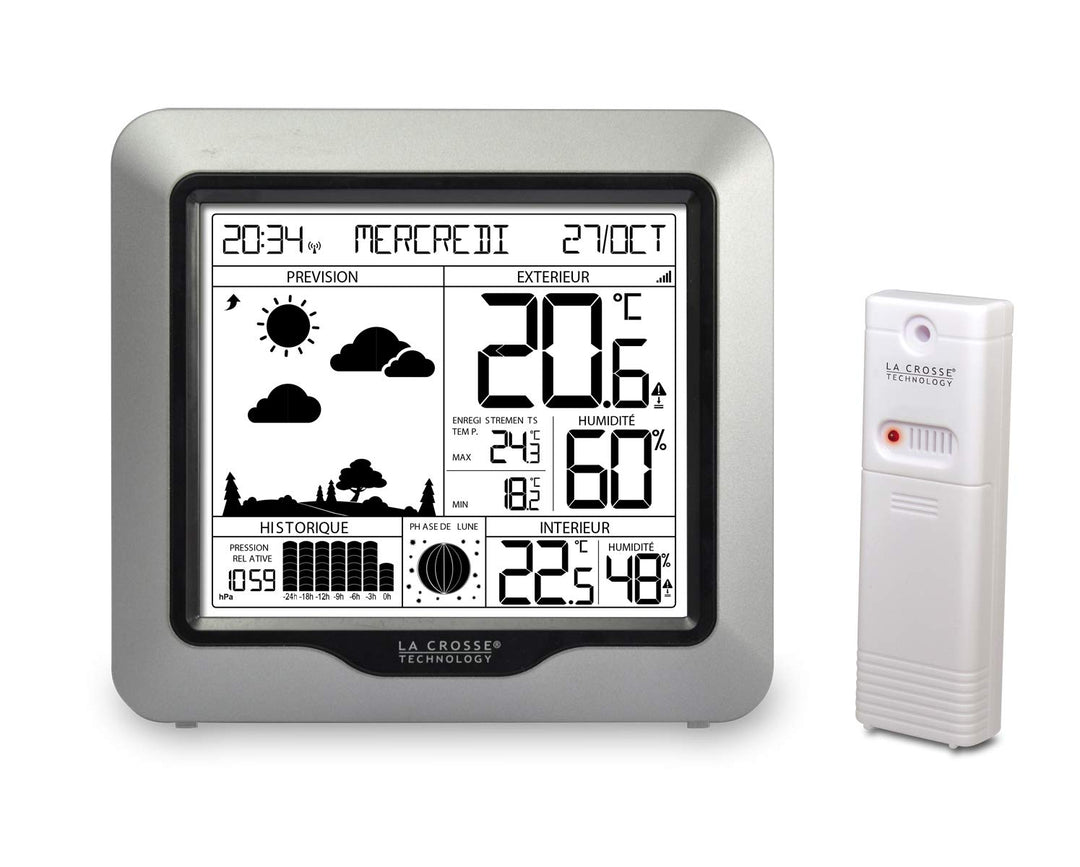 La Crosse Technology - WS6823 Wetterstation mit Vorhersage und DCF-Signal – Silber