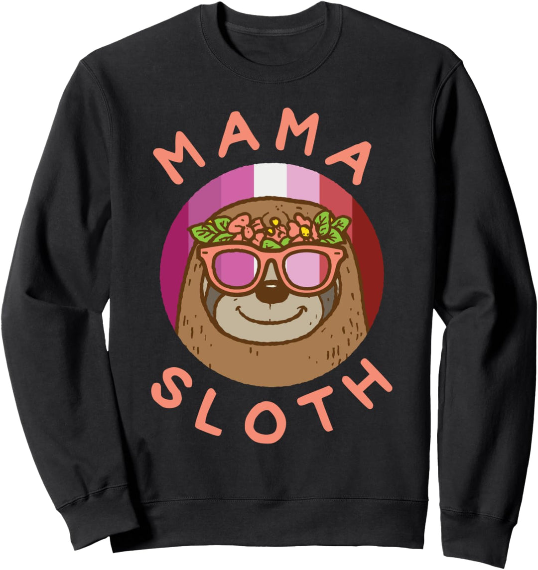 Mama Sloth LGBT Lesbian Flag Gay Pride Women Mom Sweatshirt
