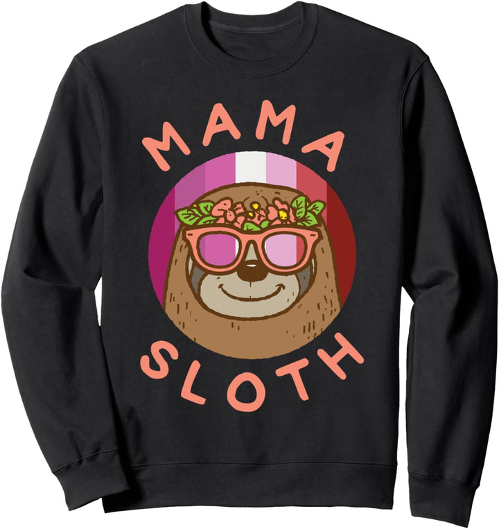 Mama Sloth LGBT Lesbian Flag Gay Pride Women Mom Sweatshirt
