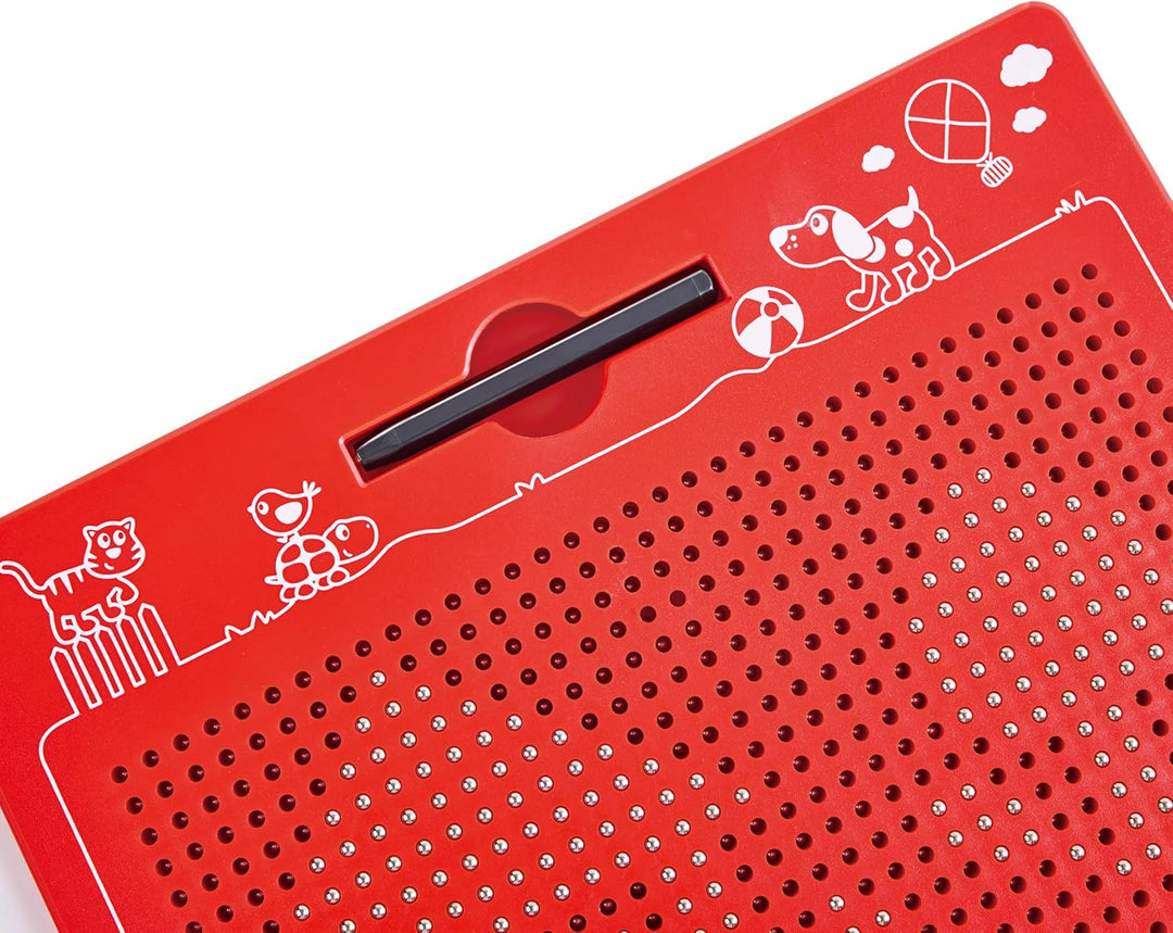 Hape Magnetische Zeichentafel, zum Mitnehmen, rot, gross 280 x 255 x 12 mm, ab 3 Jahre