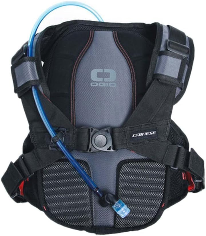 Dainese Alligator Backpack, Motorrad Rucksack Adventure mit integrierter 2-Liter-Trinkblase, Schwarz