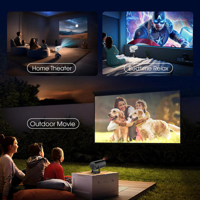 [Bulit-in App] Mini Beamer 1080P FHD 2024 Upgraded Projektor Portable Dual Control mit Maus Android