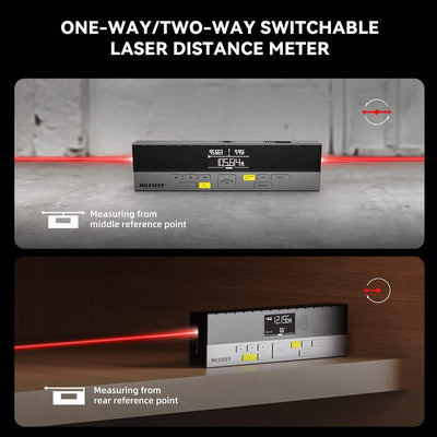 Bilaterales Laser Entfernungsmesser,MiLESEEY 120m/390Ft Lasermessgerät mit Mitte Laser Markierungsst