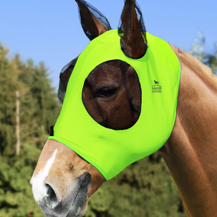 Harrison Howard Super Comfort Stretchy Fly Mask Large Eye Space with UV Protection Soft on Skin with