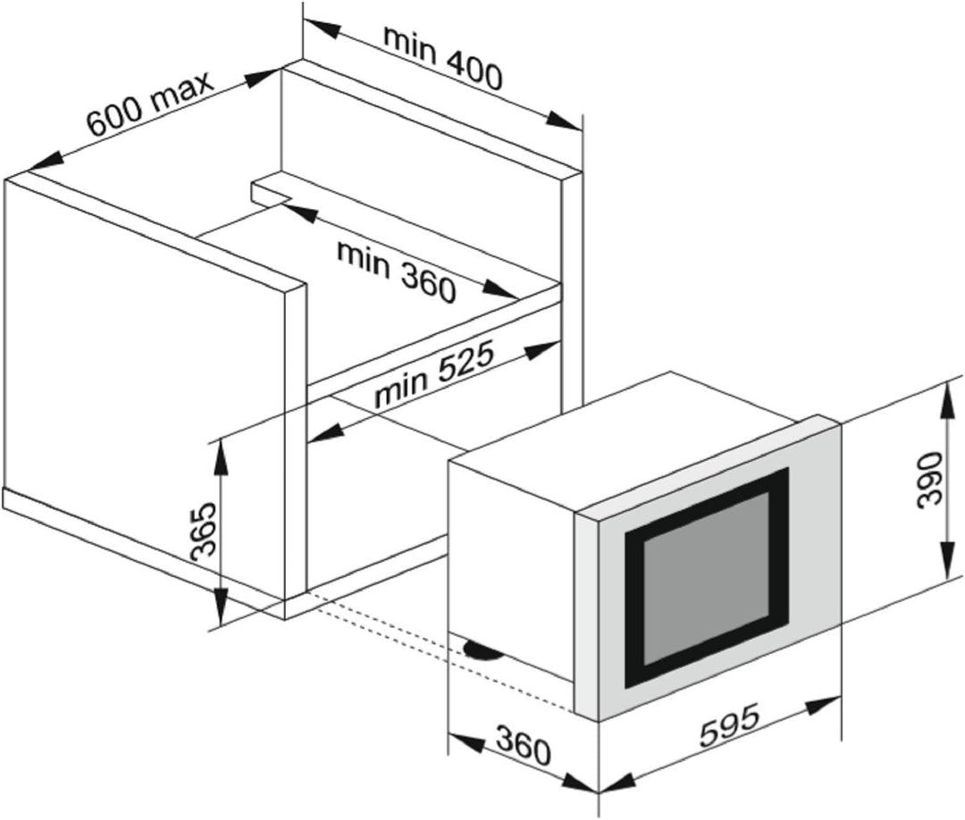 Kaiser EM 2520 Edelstahl Einbau Mikrowelle / 25L / Heissluft Grill / 21 Funktionen/ 8 Sonderfunktion