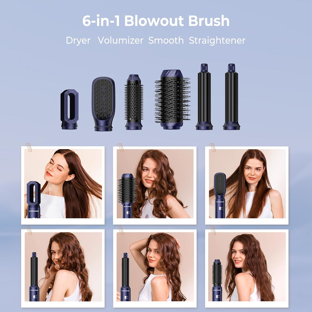 Atopskins Air styler 6 in 1 Hairstyler Haarstyler mit 1000W Haartrockner, Lockenstab, Warmluftbürste