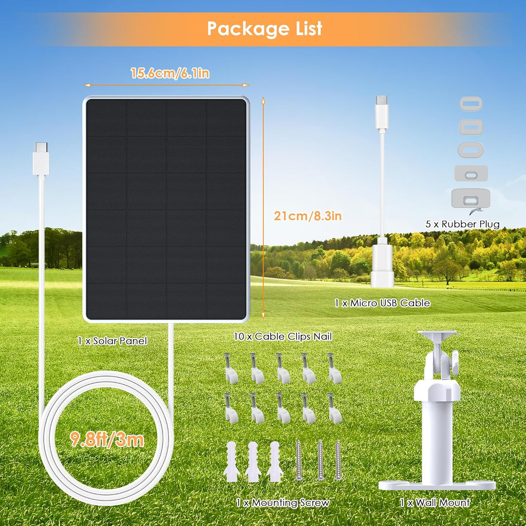 Solarpanel für eufy Kamera, 6W eufy Solarmodul für eufyCam E,2/2 Pro,2C/2C Pro,3/3C, soloCam E20/E40