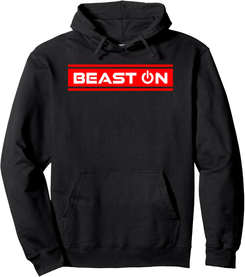 Beast ON Rot Gym Fitness Workout Gym Spruch Motivation rot Pullover Hoodie