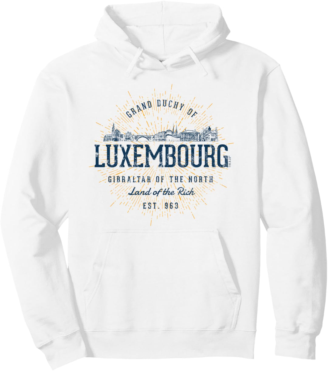 Luxembourg Retro Stil Vintage Luxemburg Pullover Hoodie