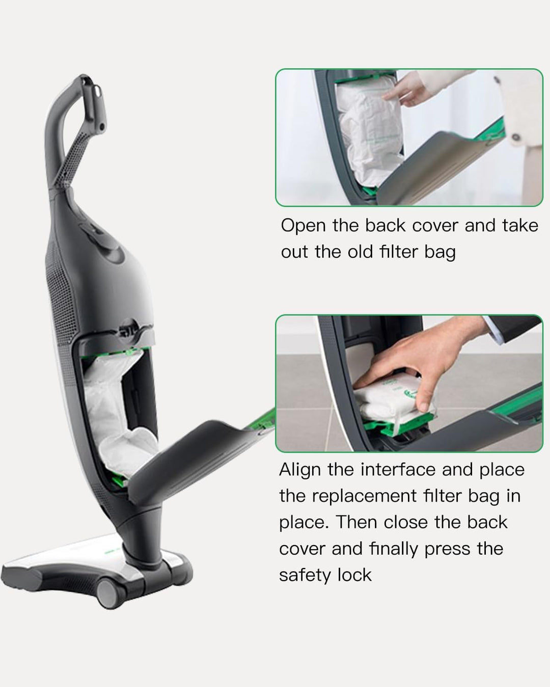 10 Staubsaugerbeutel für Vorwerk Kobold VK200 FP200 Absaugstation mit 2 HEPA-Filtern, Premuim Qualit
