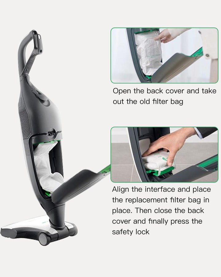 10 Staubsaugerbeutel für Vorwerk Kobold VK200 FP200 Absaugstation mit 2 HEPA-Filtern, Premuim Qualit