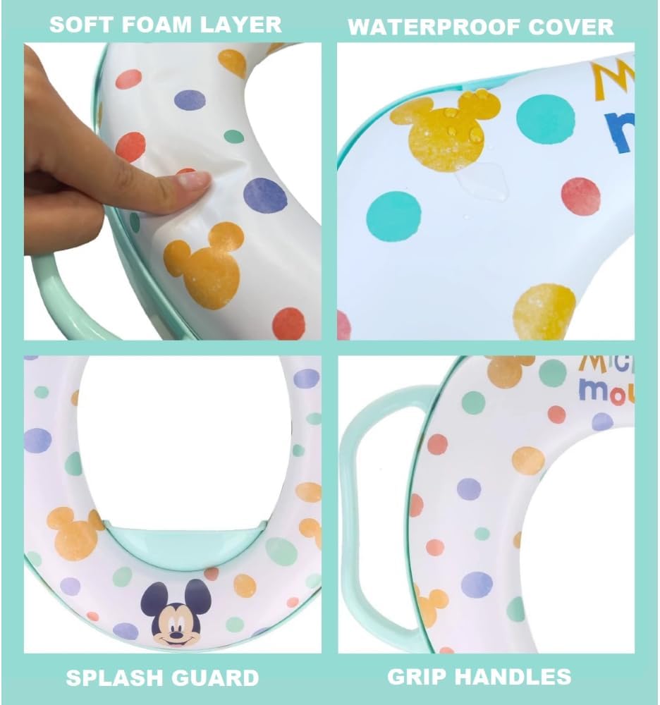Toilettensitz für Kinder Mickey Disney Universal-WC-Adapter mit Griffen Mickey Maus, Mickey Maus