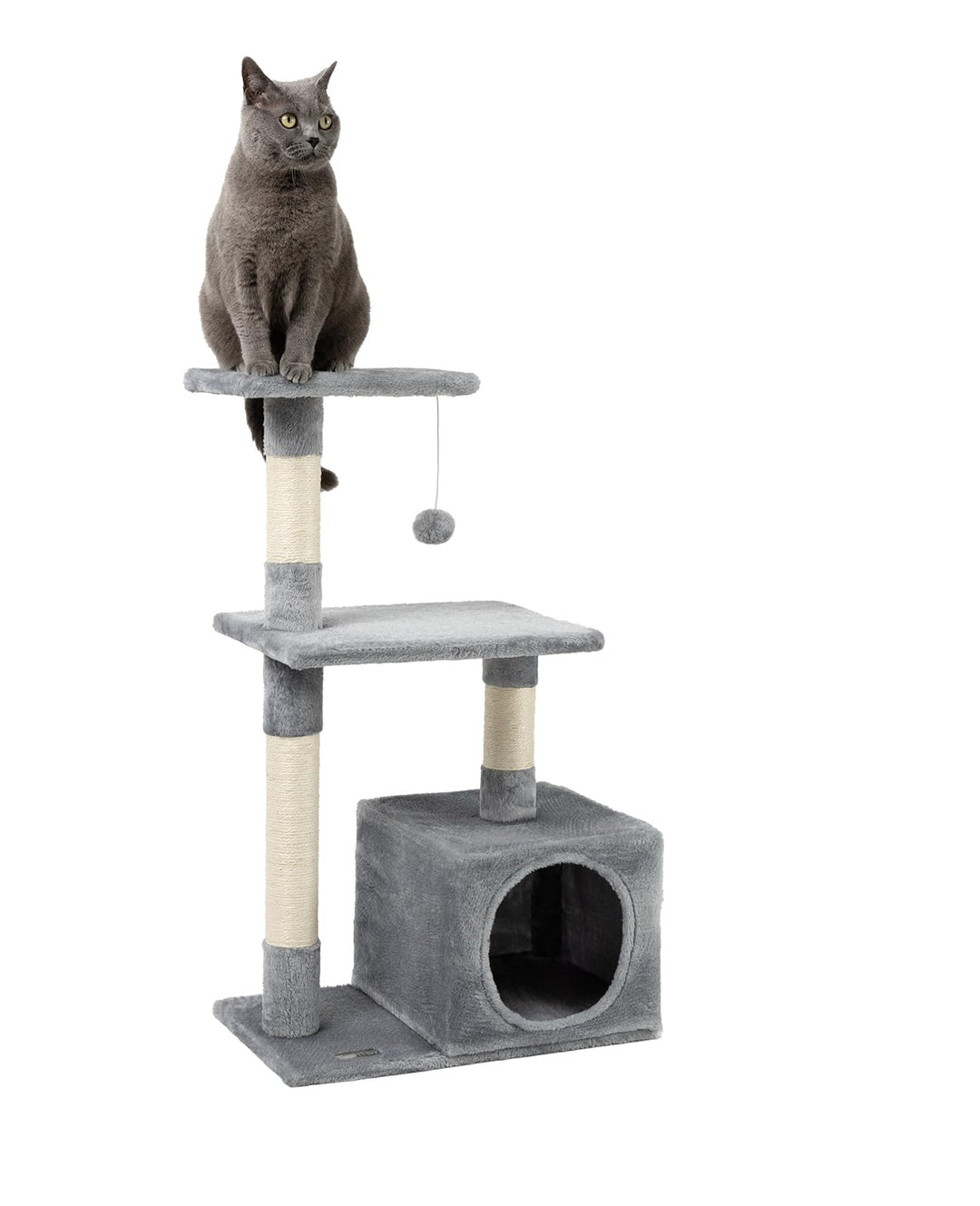 lionto Kratzbaum Kletterbaum Katzenkratzbaum Katzenbaum Höhe 85 cm, hellgrau, Hellgrau