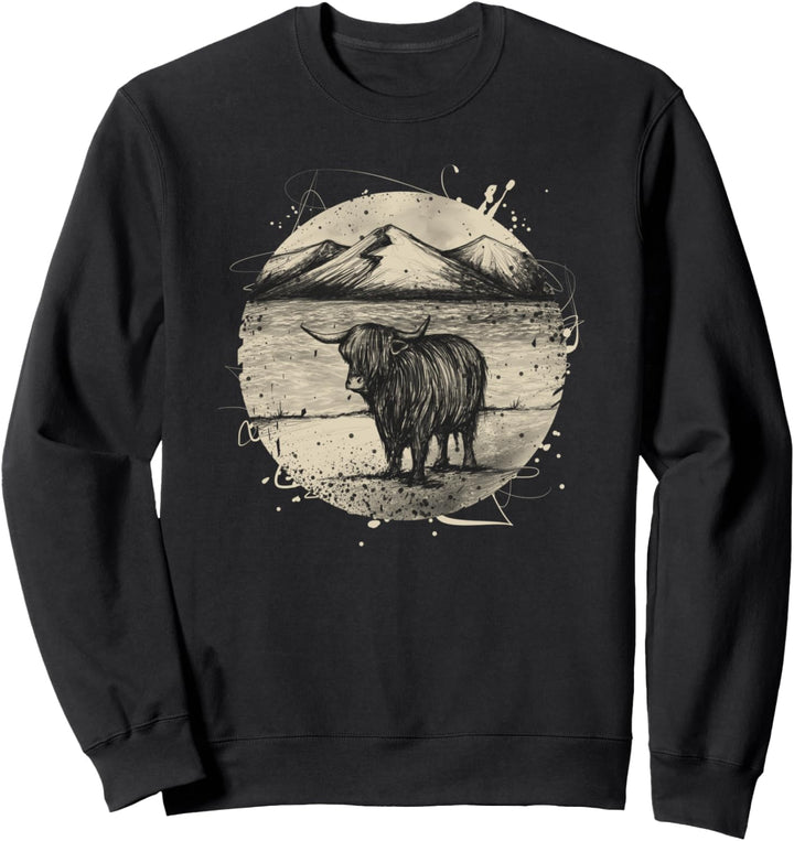 Vintage schottisches Hochlandkuhgeschenk Sweatshirt