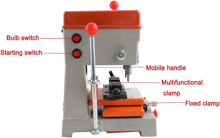 CDZHLTG Schlüsselkopiermaschine, 120W Professionelle Universal Schlüsselfräsmaschine Säulenbohrmasch