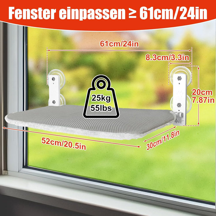GUUSII HOME Katzen Hängematte Fensterliege Fenster Katzenbett Katzenhängematte Klappbar Fensterplätz