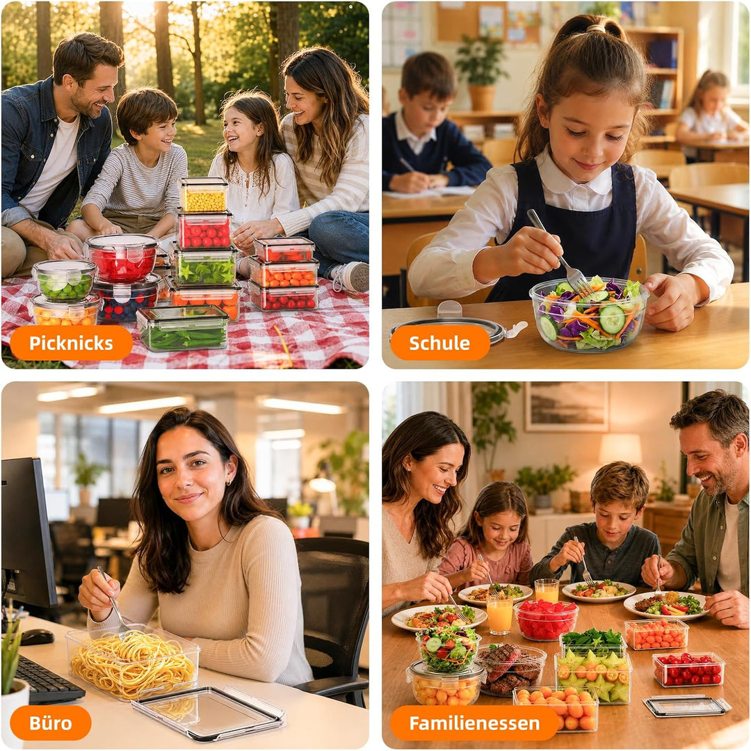 Wwtop 52er Frischhaltedosen mit Deckel, Vorratsdosen Set (26 Behälter + 26 Deckel), Meal Prep Boxen,
