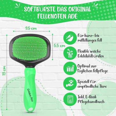 Testnote: Sehr gut - Softbürste verbesserte Version I Sanfte Fellpflege für Hunde, Welpen, Katzen, H
