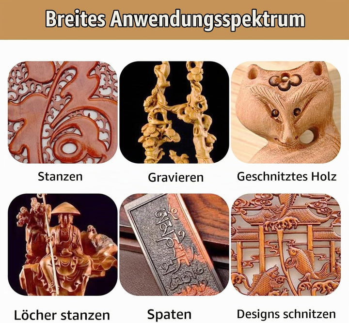 4 Stück Holz Meissel Set,Stechbeitel Rund Gebogen Hohlbeitel Set,CR-V Stahl halbkreisförmige Kante 8