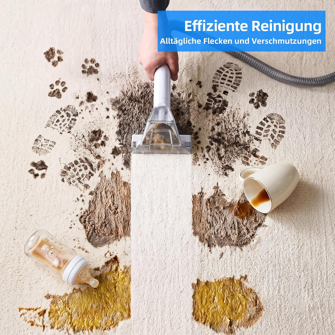 ICARE Nasssauger Polsterreiniger Gerät Teppichreiniger Waschsauger mit 600W | 22kPa Upgrade tragbare