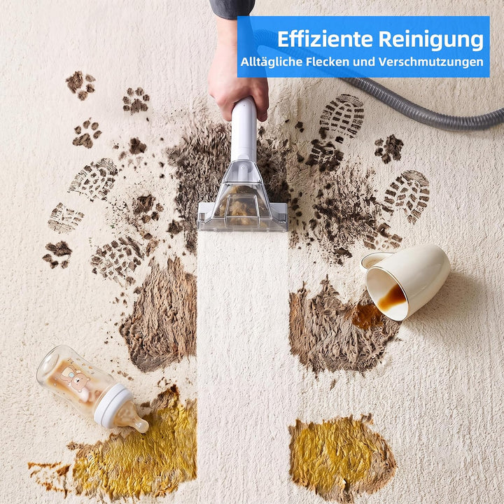ICARE Nasssauger Polsterreiniger Gerät Teppichreiniger Waschsauger mit 600W | 22kPa Upgrade tragbare
