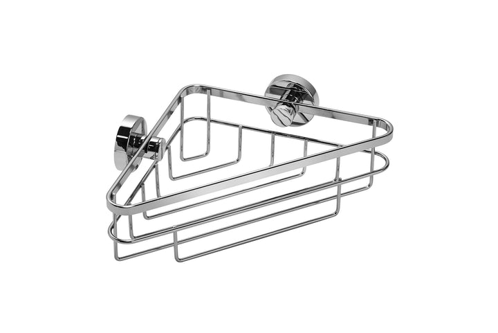 Croydex Brockham Flexi Fix Rost Corner Basket, Silber Eckkorb, Eckkorb