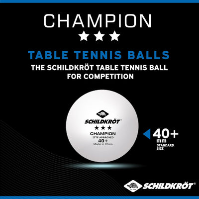 Donic-Schildkröt Tischtennisball 3-Stern Champion ITTF, Wettkampfball in Poly 40+ Qualität, 120 Stk.