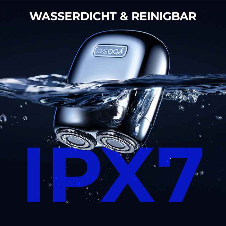 yoose Rasierer Herren Elektrisch, Tragbarer Rasierer Herren (Nass/Trocken), IPX7 wasserdicht mit USB