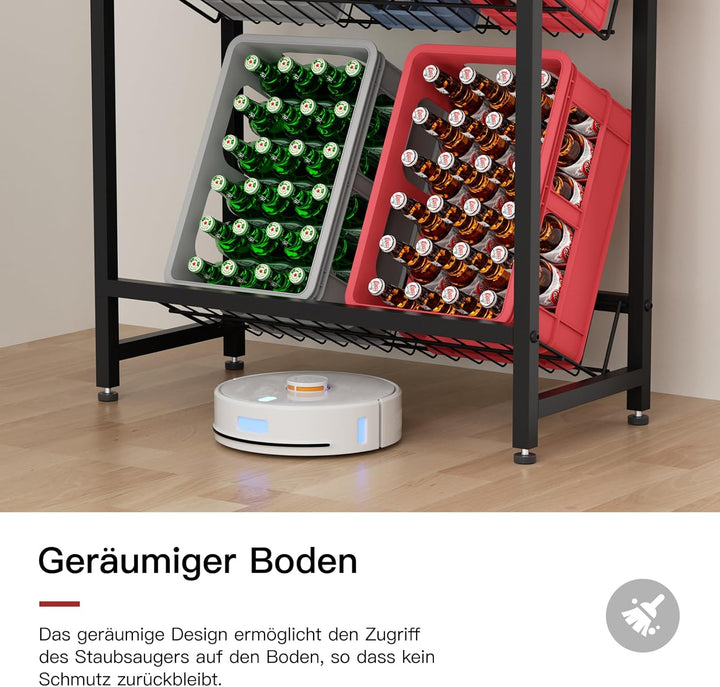 Rainsworth Getränkekistenregal mit Ablage, mit Gitterhalterung aus Metall, 33T x 75B x 113H cm Regal