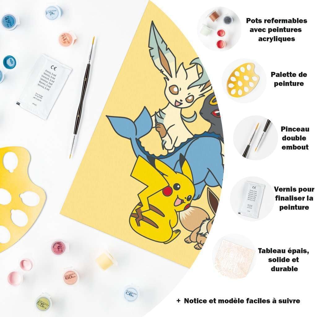 Ravensburger CreArt 25897 - Eevee Evolutions - Malen nach Zahlen Erwachsene, DIY Malset mit Pinsel u