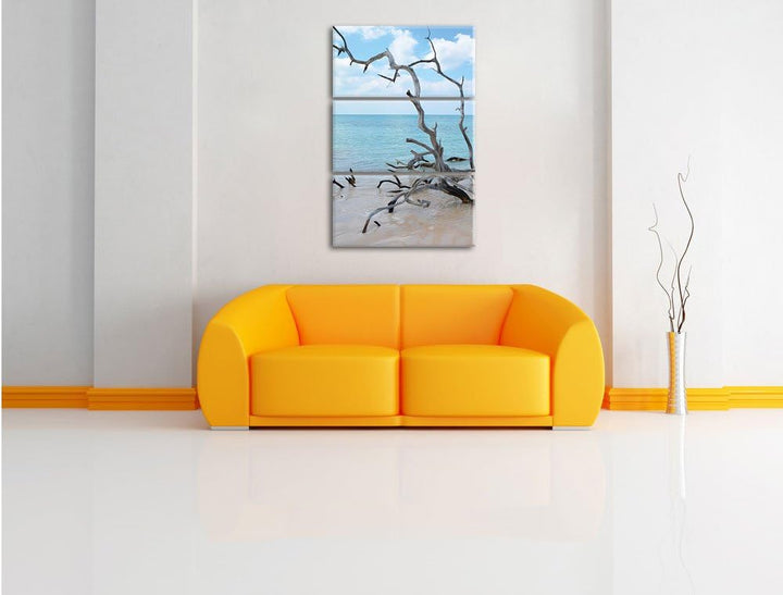 Pixxprint Strand Meer Havanna Kuba als Leinwandbild | Grösse: 3 Teilig (120x80) | Wandbild| Kunstdru