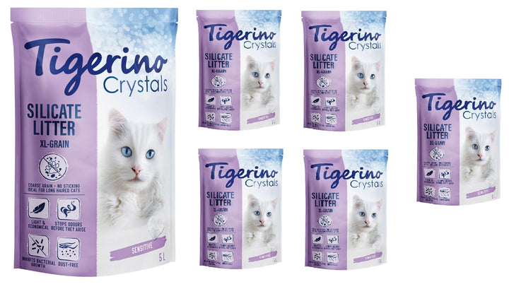 Tigerino Crystals Silikat XXL Katzenstreu - 6 x 5 Liter