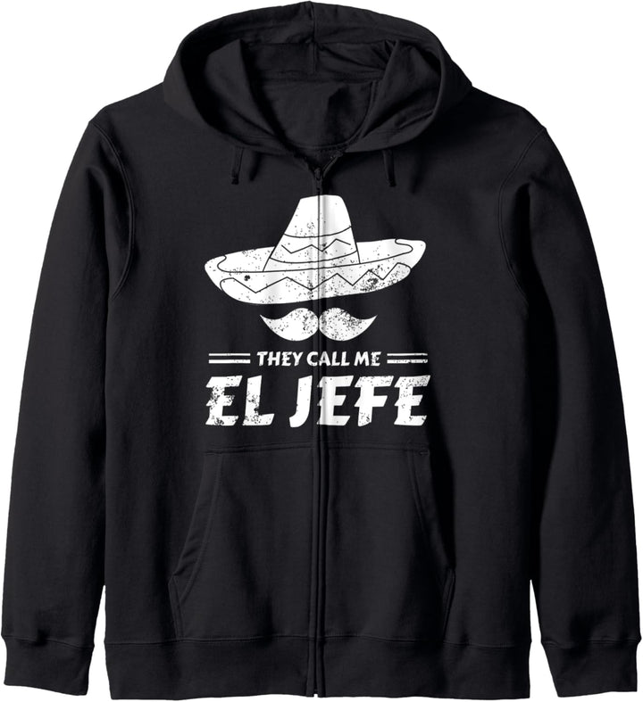 El Jefe Mexico Sombrero Geschenk Mexikaner Kapuzenjacke