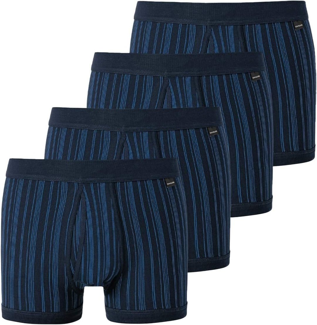 Schiesser Herren 2 PACK Unterhose mit Bein und Eingriff - Classic M 4 X Dunkelblau (803), M 4 X Dunk