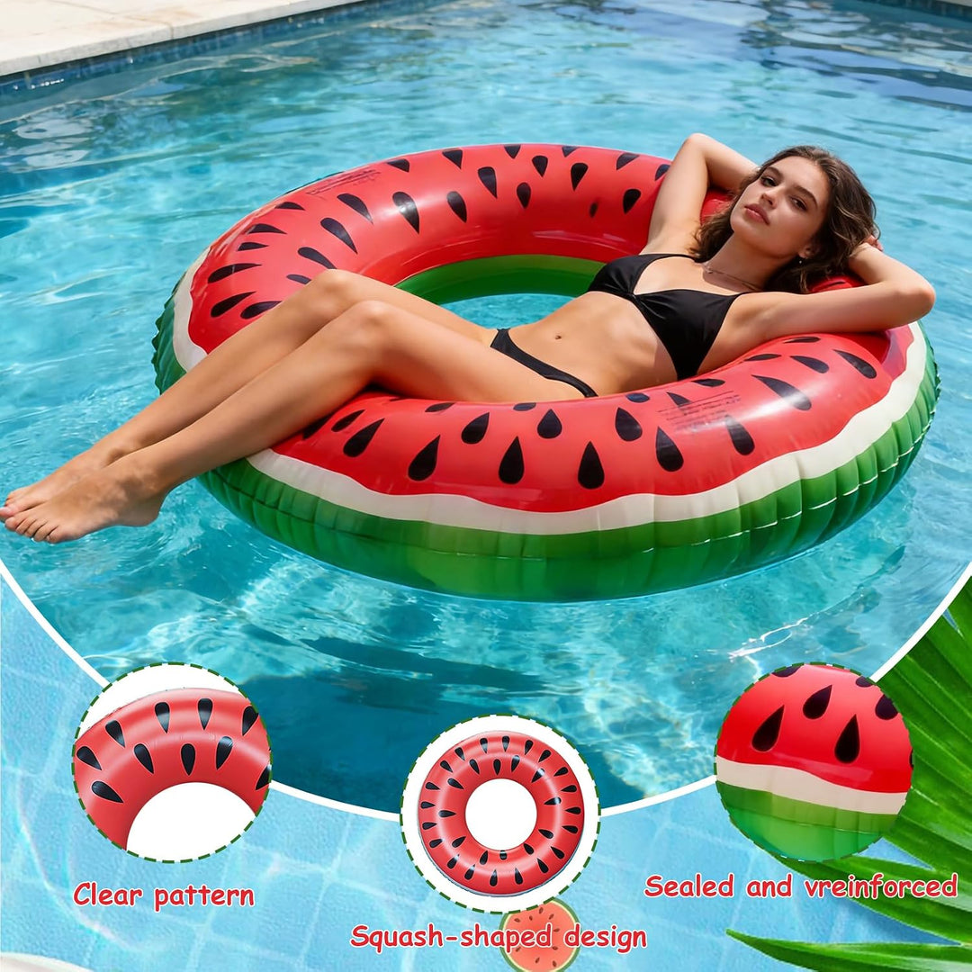 Yisscen Aufblasbar Schwimmring, Schwimmreifen für Erwachsene, 120cm Wassermelonen Schwimmschlauch, S